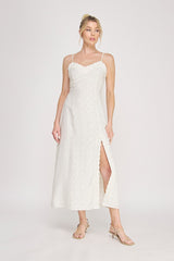Empire White Dot Maxi Dress
