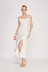 Empire White Dot Maxi Dress
