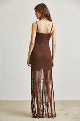 Beaded Fringe Maxi Dress