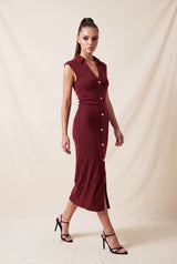 Ruby Button Midi Dress