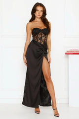 Claire Strapless Satin Maxi dress