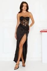 Claire Strapless Satin Maxi dress