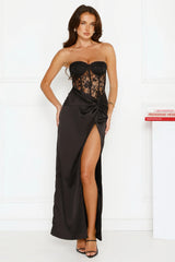 Claire Strapless Satin Maxi dress