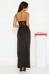 Claire Strapless Satin Maxi dress