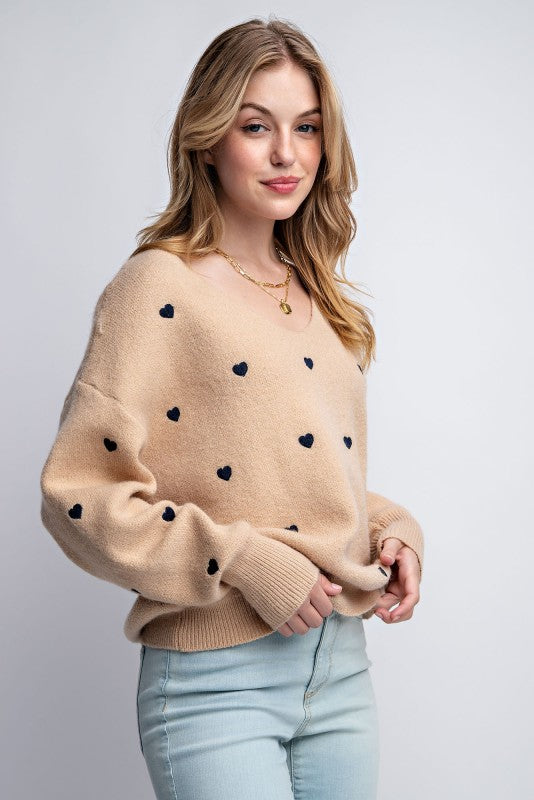Heart Pattern Sweater