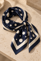 Navy Polka dot  Bandana Scarf