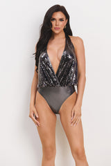 Halter Sequin Bodysuit