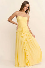 Daphne Ruffle Detail Maxi Dress