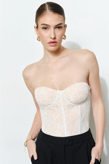 Chic Lace Sweetheart Tube Corset Top