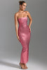 Rose Rhinestone Maxi Dress