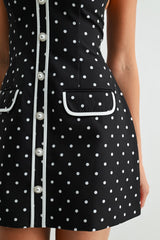 Monroe Polka Dot Halter Mini Dress