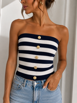 Striped Knit Tube Top