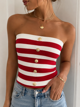 Striped Knit Tube Top