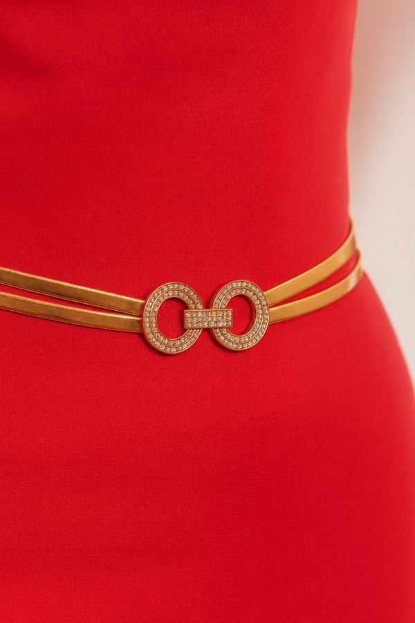 Gold Circles Stretch Belt