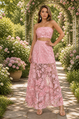 Floral Lace Two Piece Skirt Set