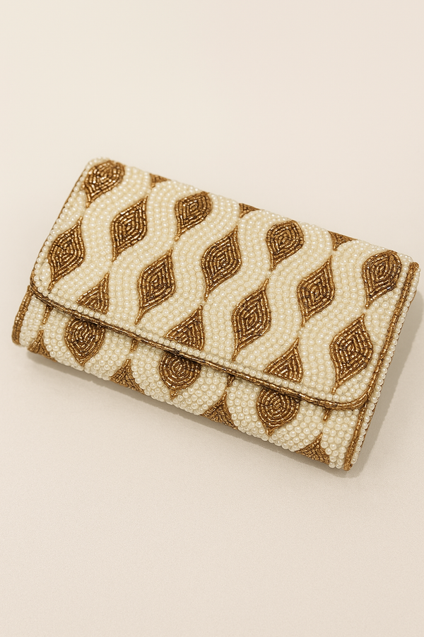 Golden Pearl Luxe Clutch