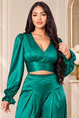 Vanessa Satin Long Sleeves Top