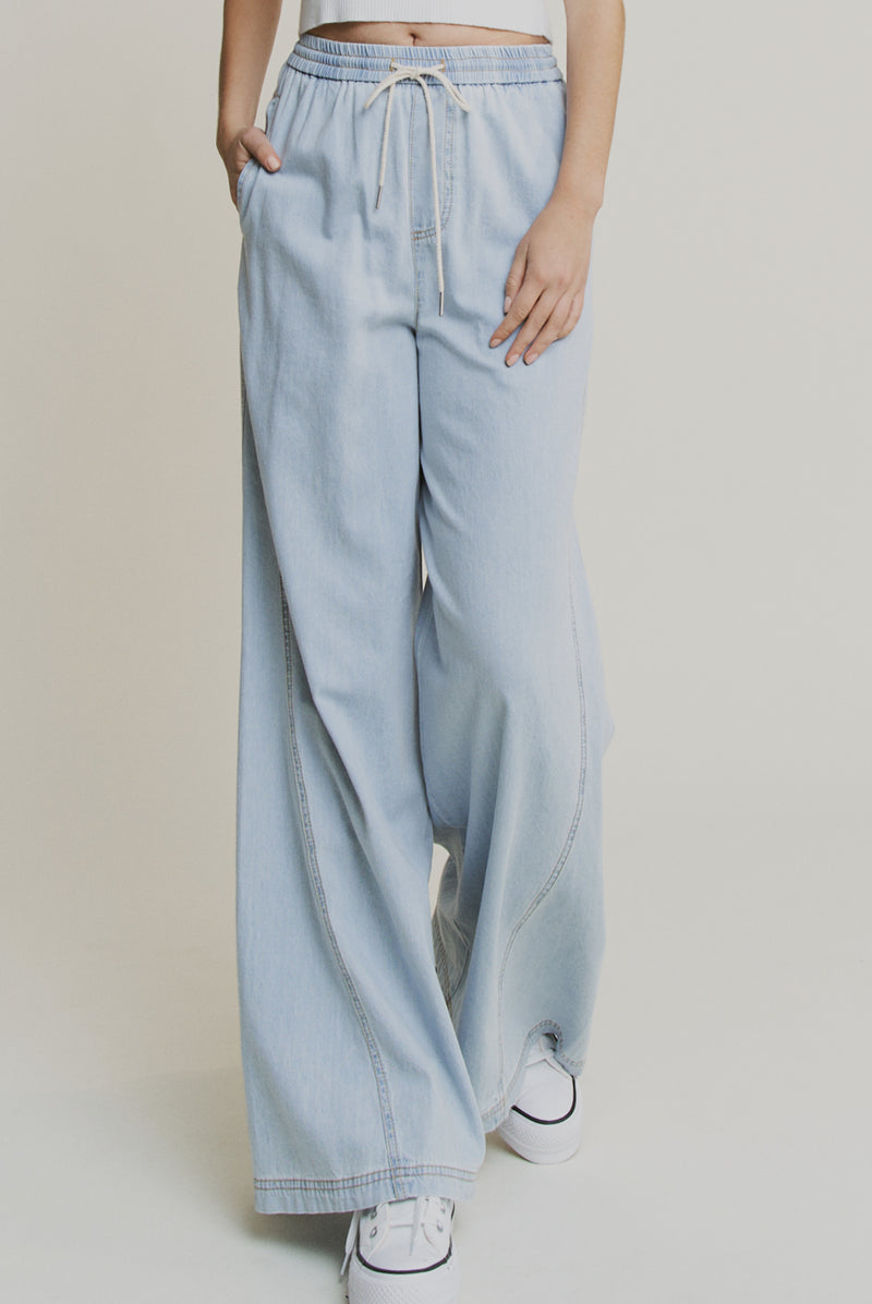 Ultra Soft Denim Wide Leg Pants