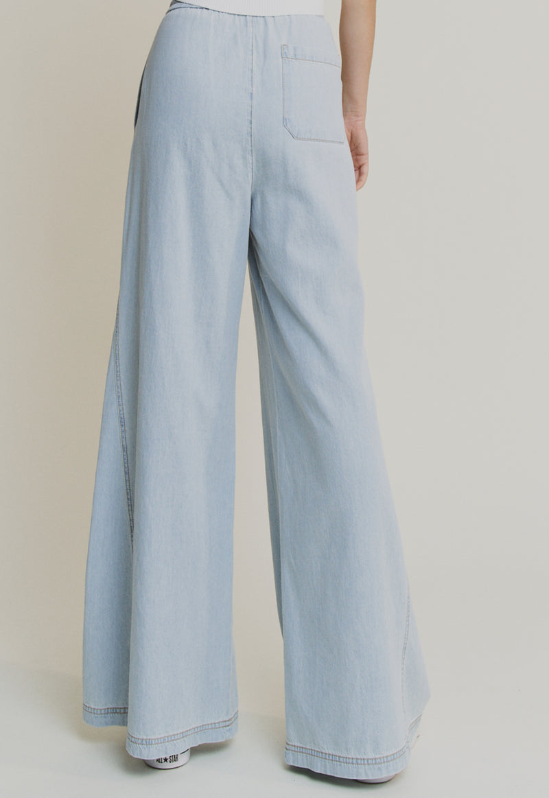 Ultra Soft Denim Wide Leg Pants