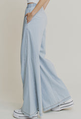 Ultra Soft Denim Wide Leg Pants