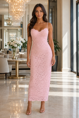 Jane Lace Strapped Long Dress