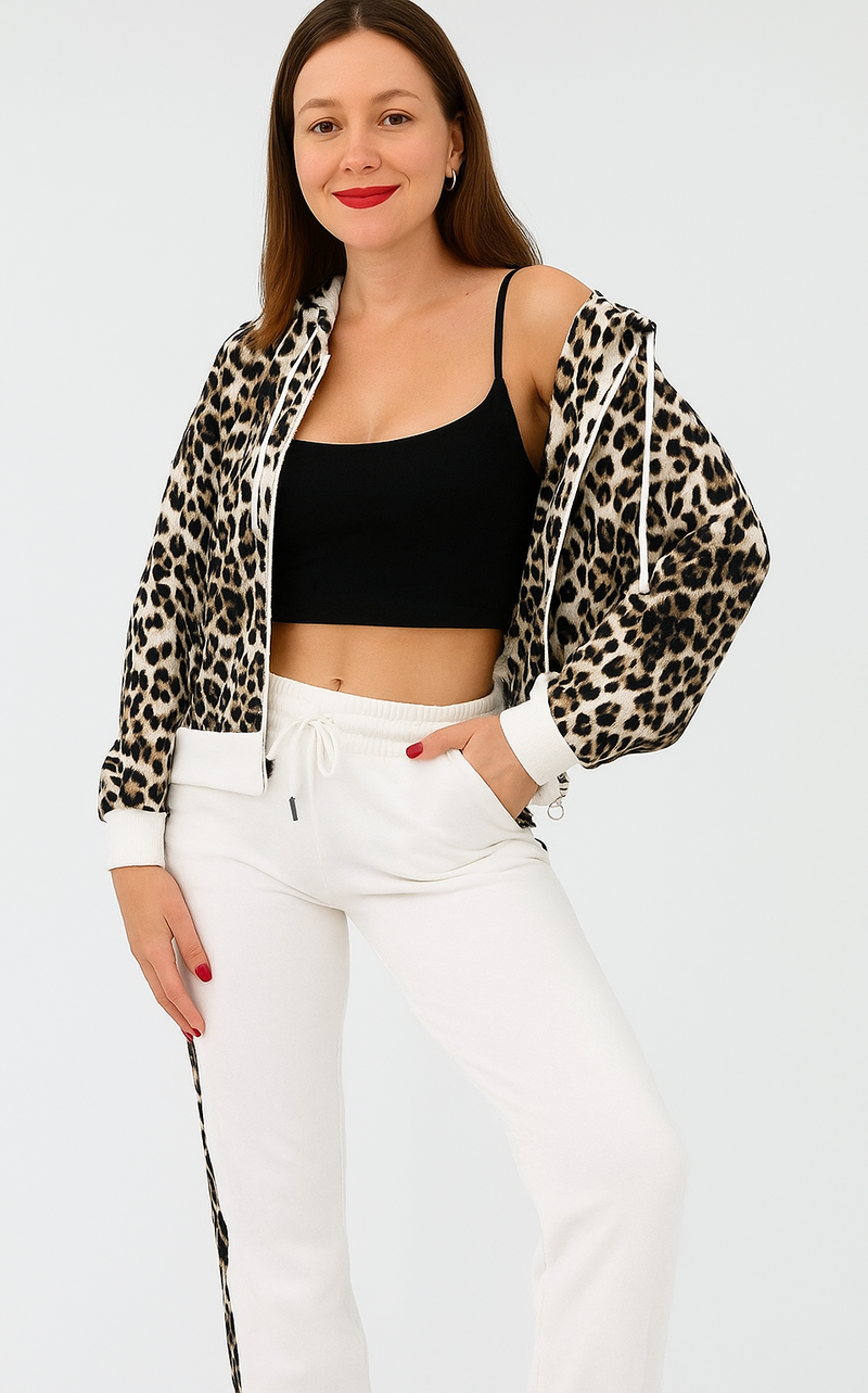 Leopard Line Sweat Set