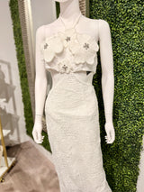 Elsa Flower Embroidered Maxi Dress