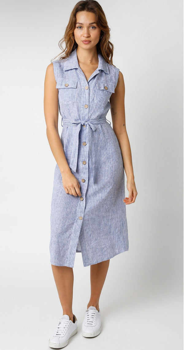 Rene Button Up Midi Dress