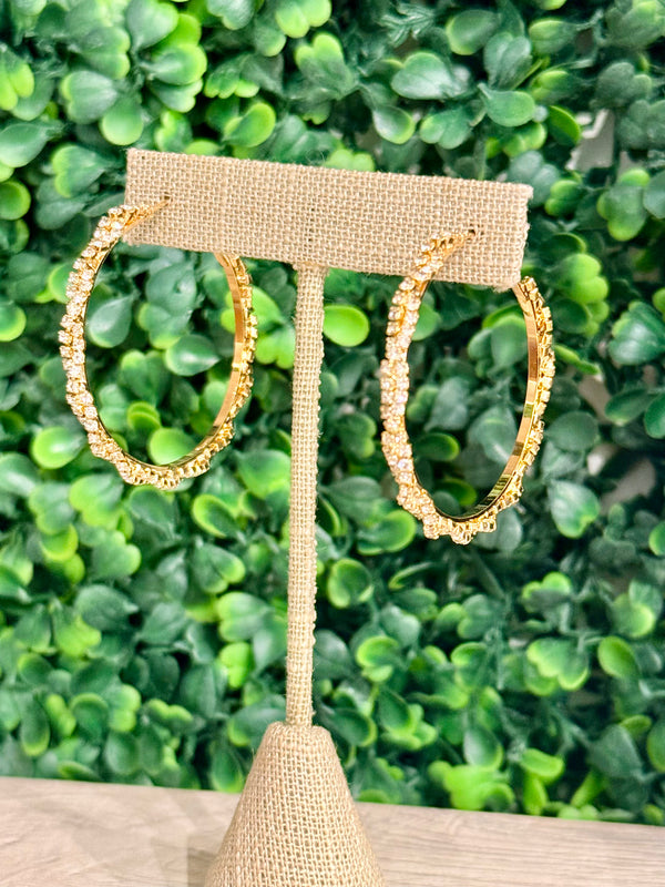 Rhinestone Hoop Earring