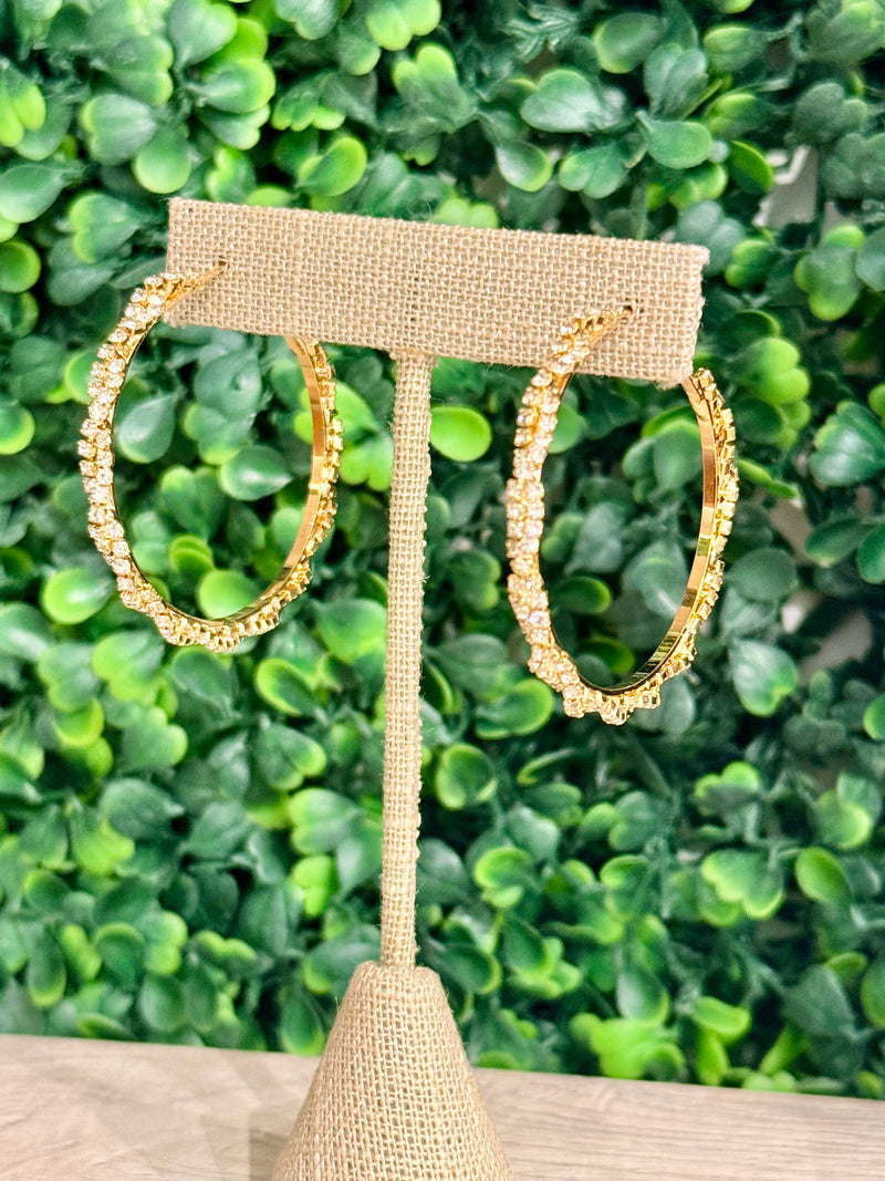 Rhinestone Hoop Earring