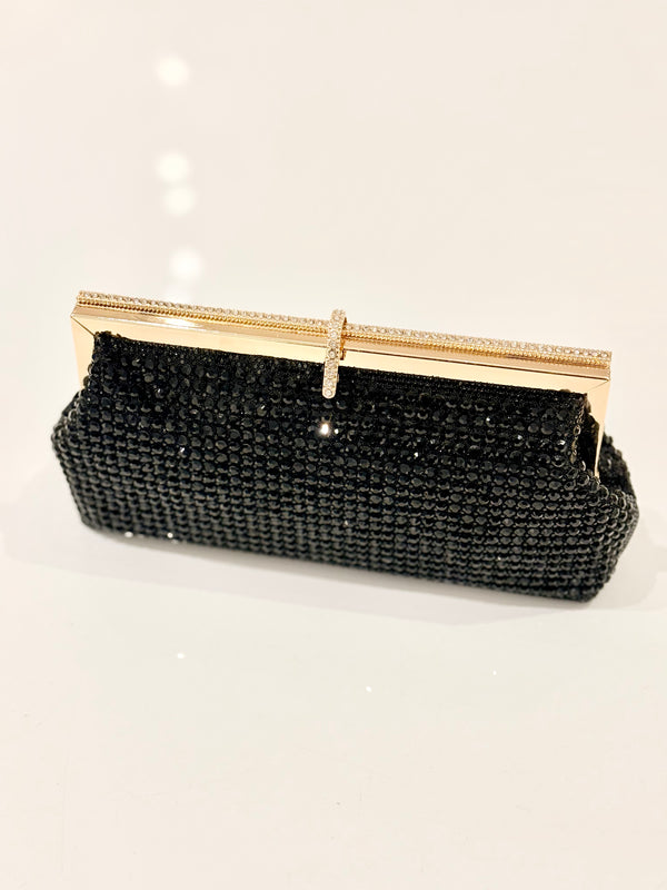 Black Crystal Clutch Bag