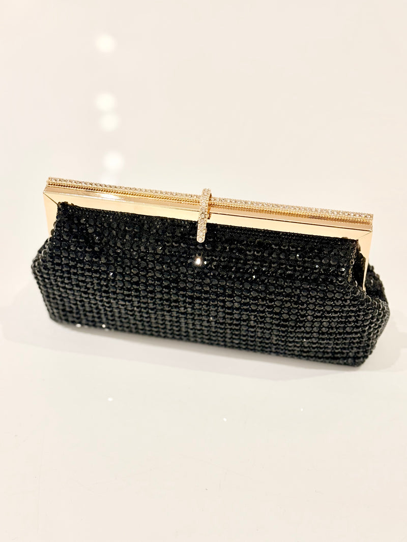 Black Crystal Clutch Bag