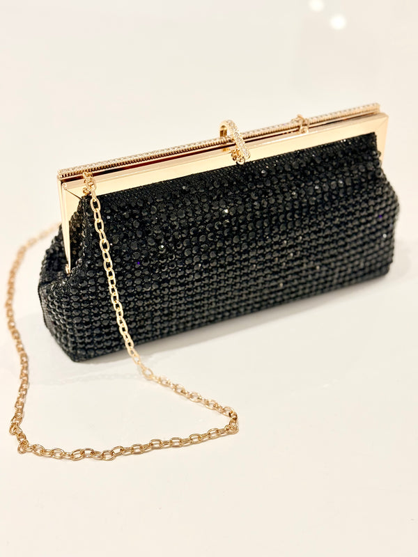 Black Crystal Clutch Bag