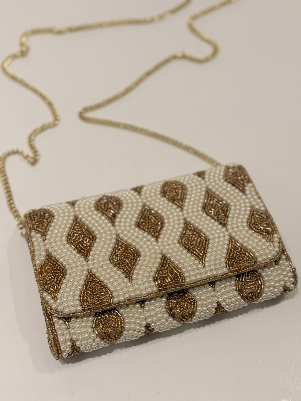 Golden Pearl Luxe Clutch