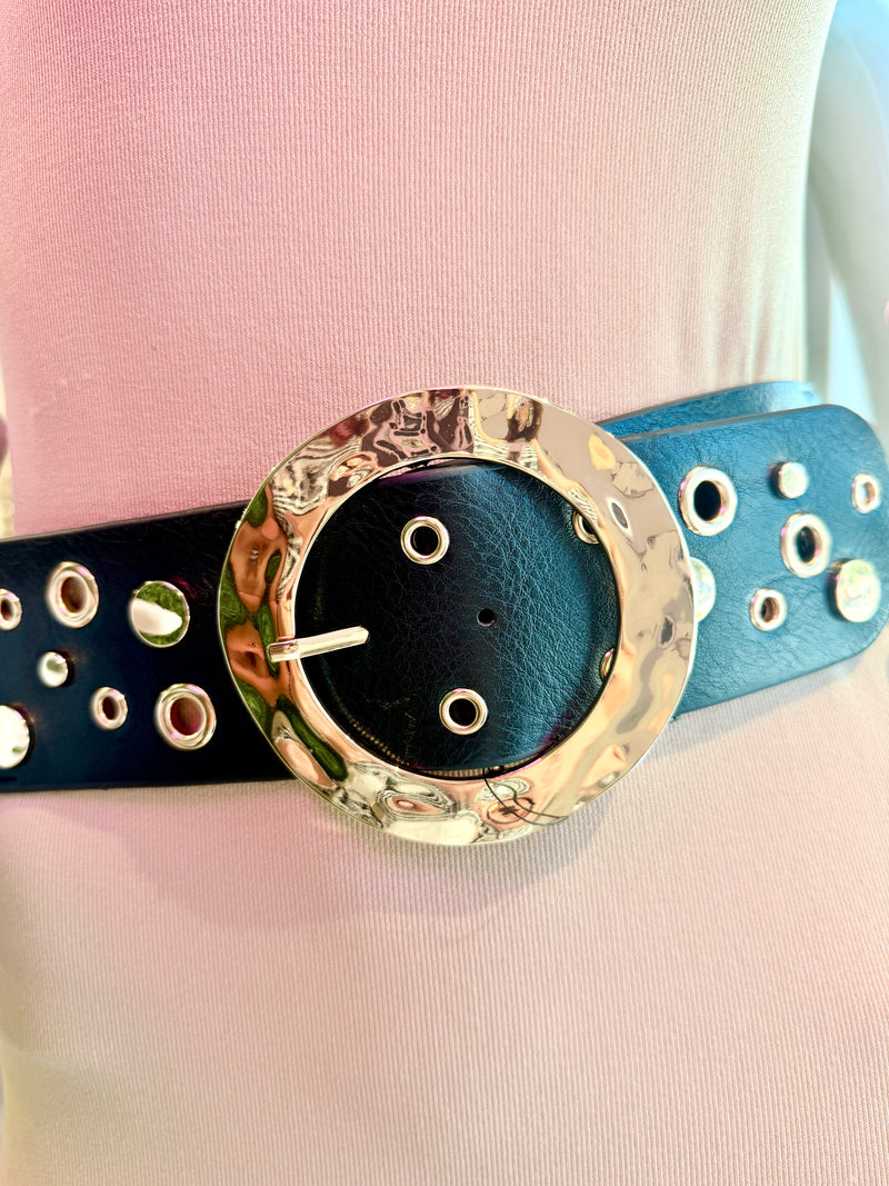 Round Buckle Elastic Belt