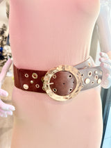 Round Buckle Elastic Belt