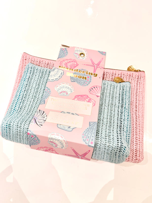 Straw Zipper Pouches