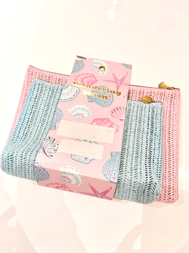 Straw Zipper Pouches