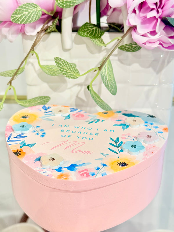 Mom Heart Wooden Gift Box