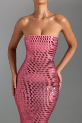 Rose Rhinestone Maxi Dress