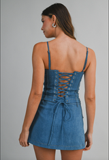 Anna Denim Corset Skirt Set