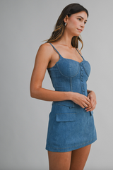 Anna Denim Corset Skirt Set