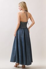 Brigitte Denim Maxi Dress