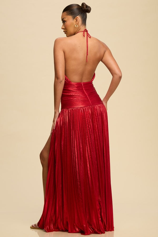 Sophia Metallic Maxi Dress