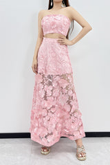Floral Lace Two Piece Skirt Set