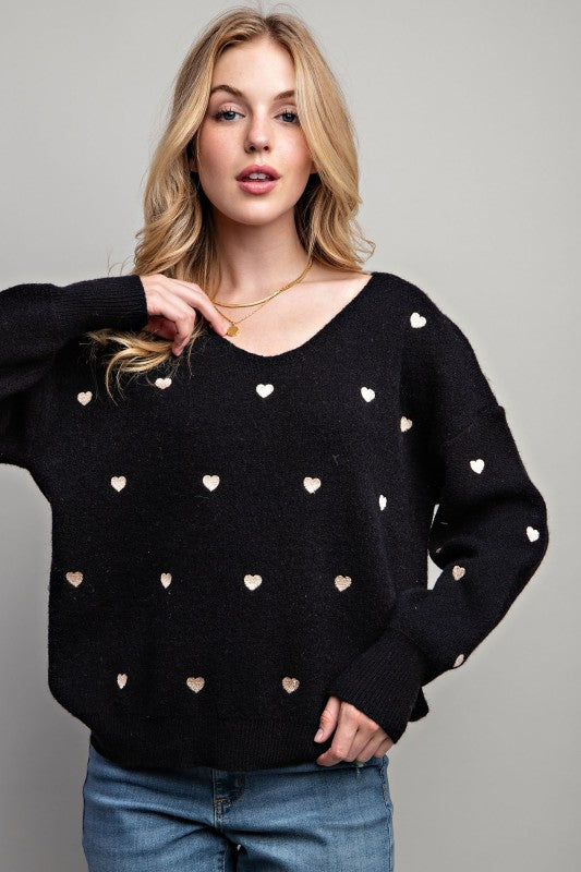 Heart Pattern Sweater