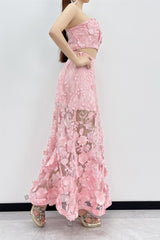 Floral Lace Two Piece Skirt Set