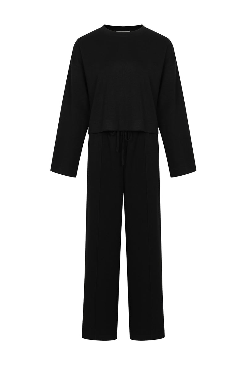 Elevated Ease Knit Long Sleeve Top And Pants Set