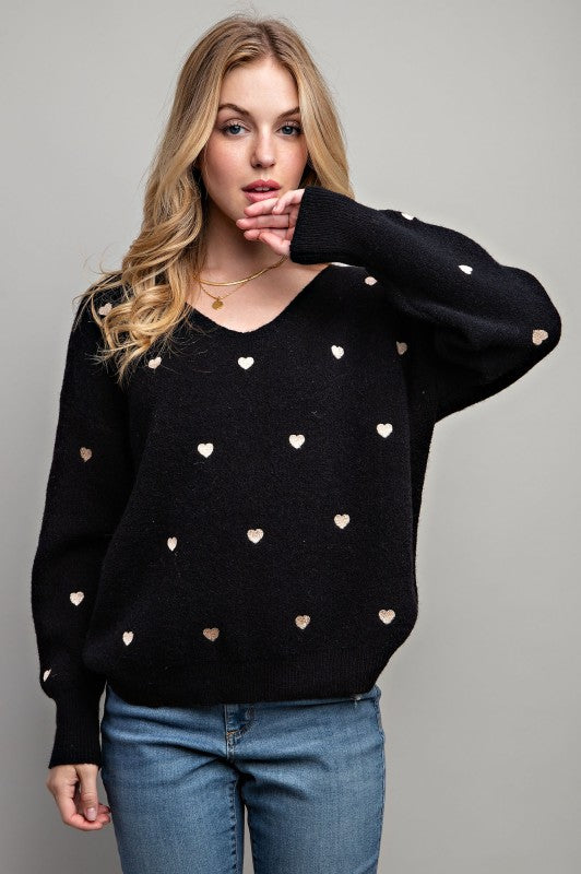 Heart Pattern Sweater