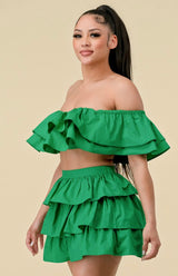 Mendez Ruffled Skirt Set